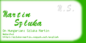 martin szluka business card